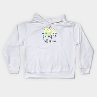 Fall in Love yellow pumpkin Kids Hoodie